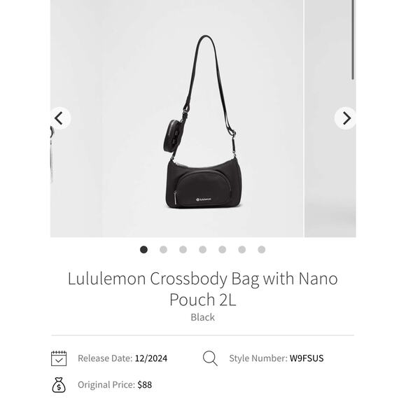 Lululemon Crossbody With Nano Pouch Black Excellent - Picture 2 of 7